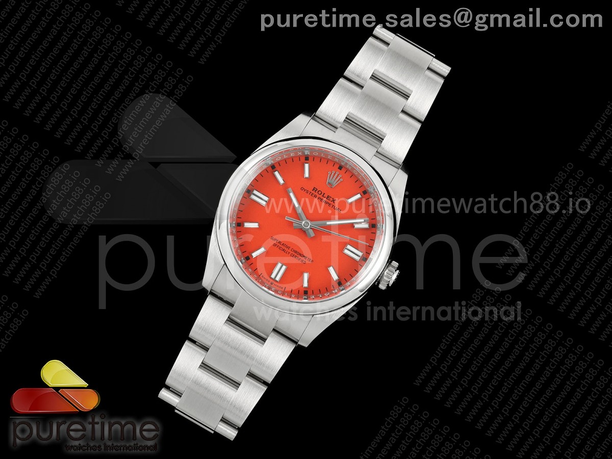 Oyster Perpetual 126000 36mm VF 1:1 Best Edition 904L Steel Red Dial DD3230